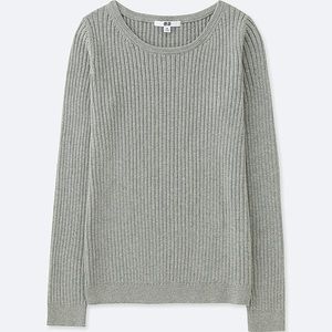 Uniqlo Cotton Cashmere Ribbed Sweater